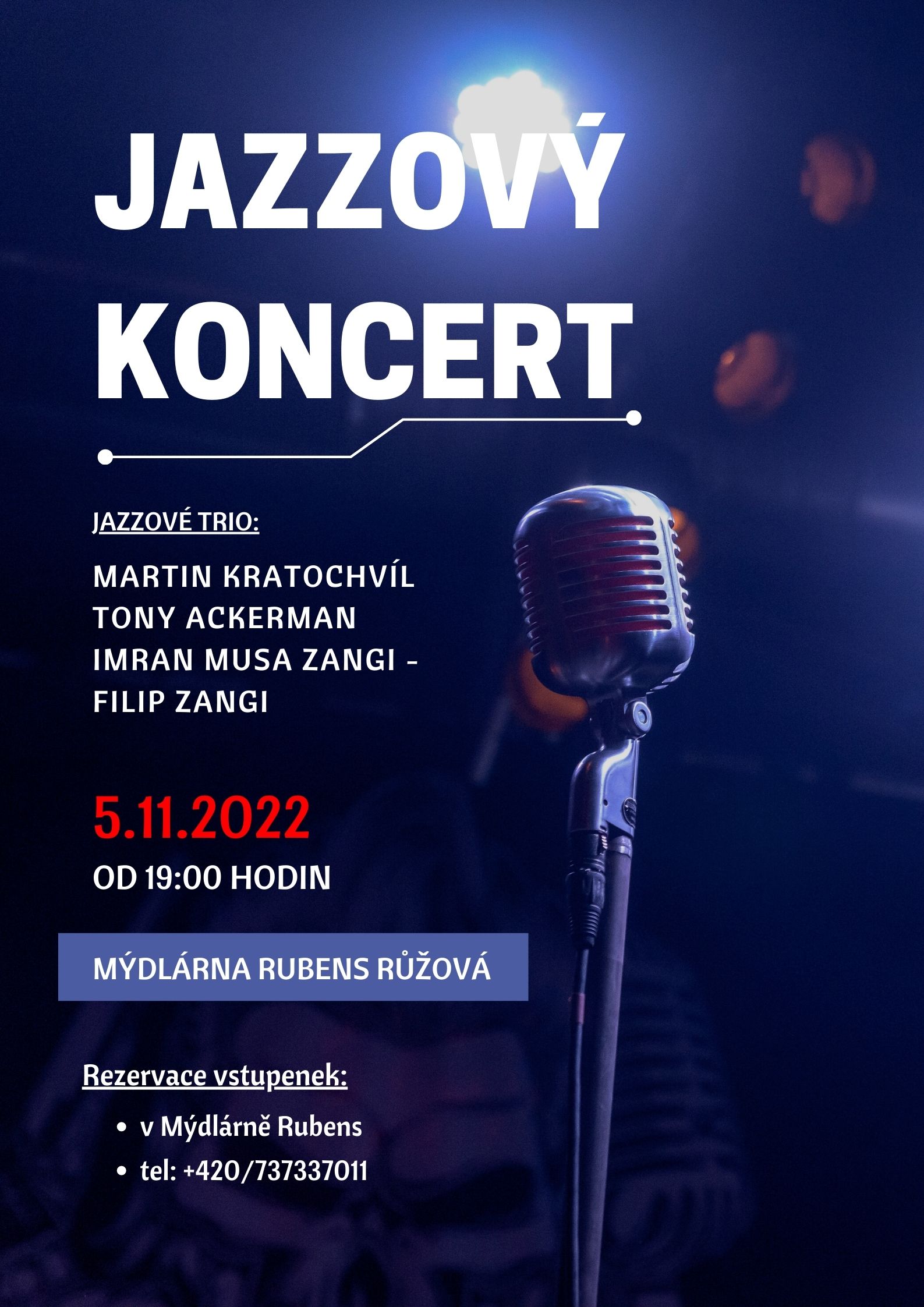 Jazzový koncert 06-11-2021 od 19:00 hod.